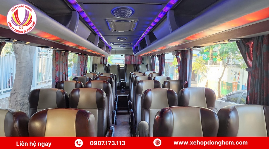 Nội thất xe 29 chỗ đời mới tại Xuân Thảo – Rộng rãi và đầy đủ tiện nghi
